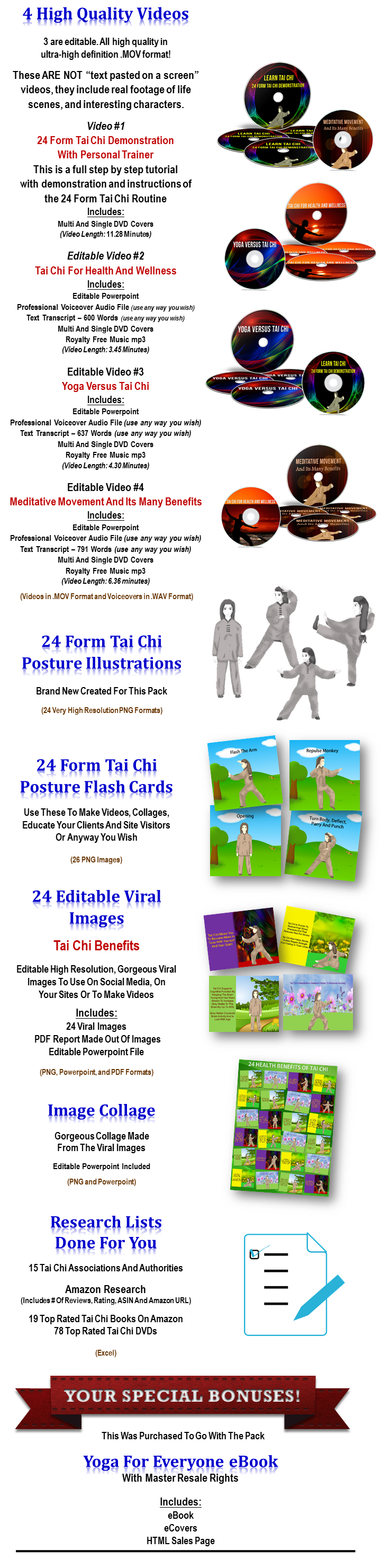 tai chi and meditation PLR content pack