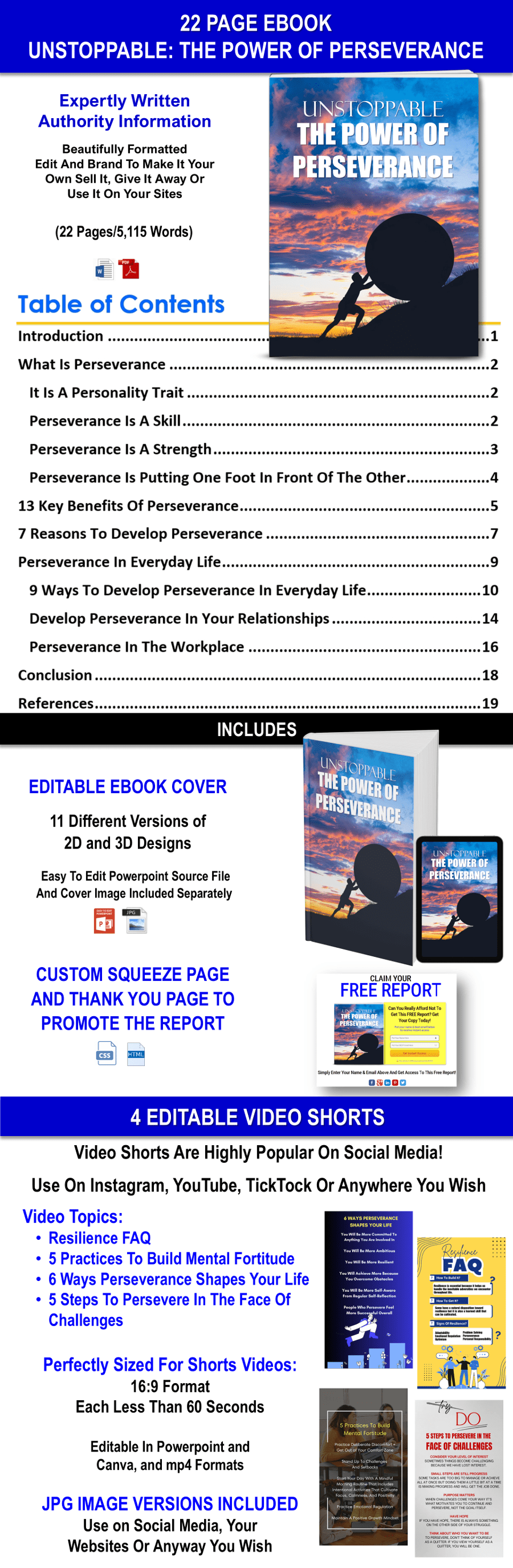 Perseverance Content Pack PLR Rights