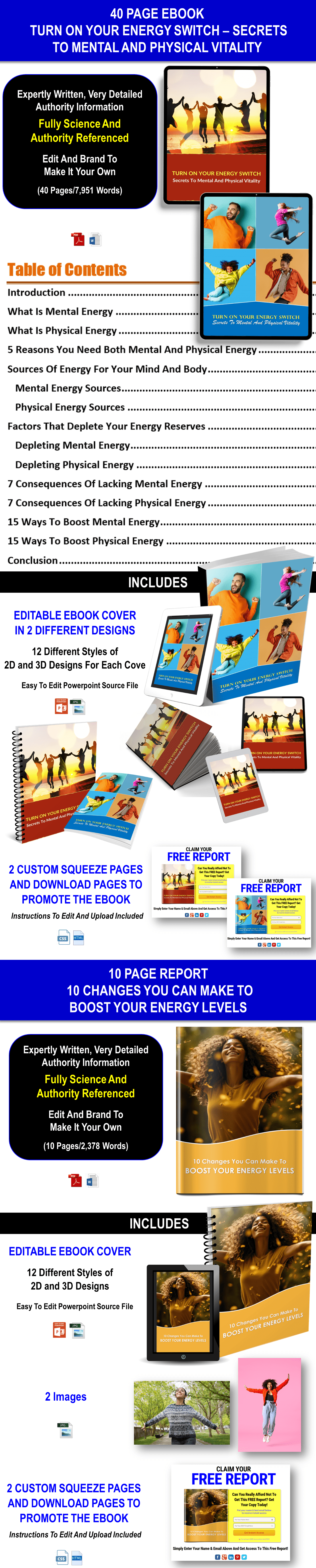 Turn On Your Energy Switch – Secrets To Mental And Physical Vitality Content with PLR Rights