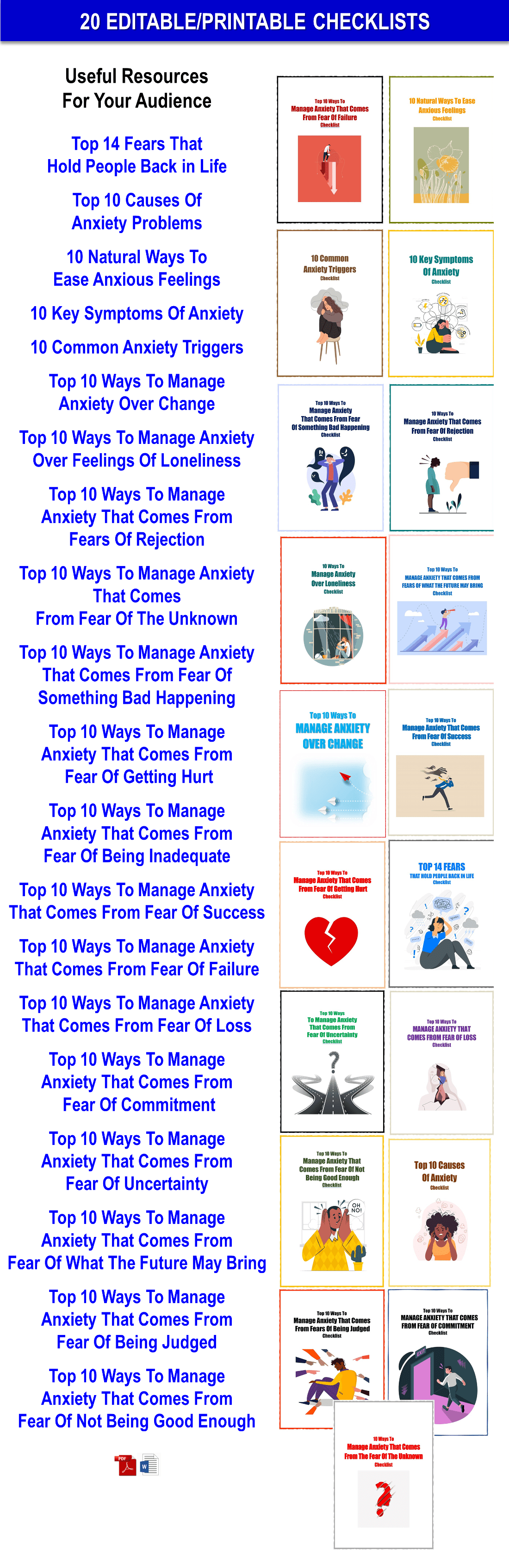 Top 14 Fears That Hold People Back in Life And Managing The Anxiety Content with PLR Rights