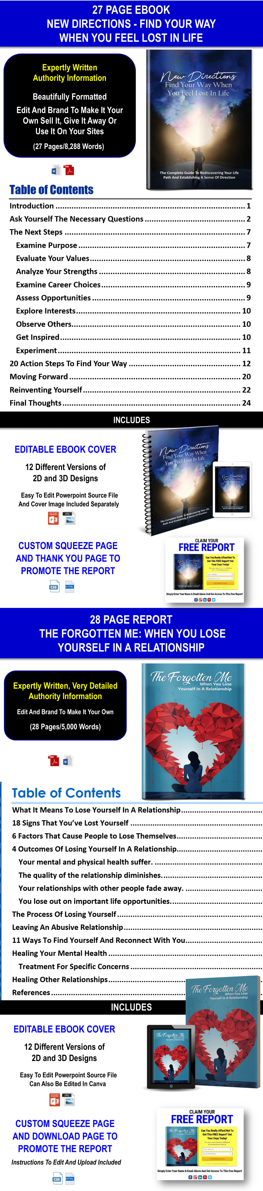 New Directions - Find Your Way When You Feel Lost In Life Content Pack with PLR Rights