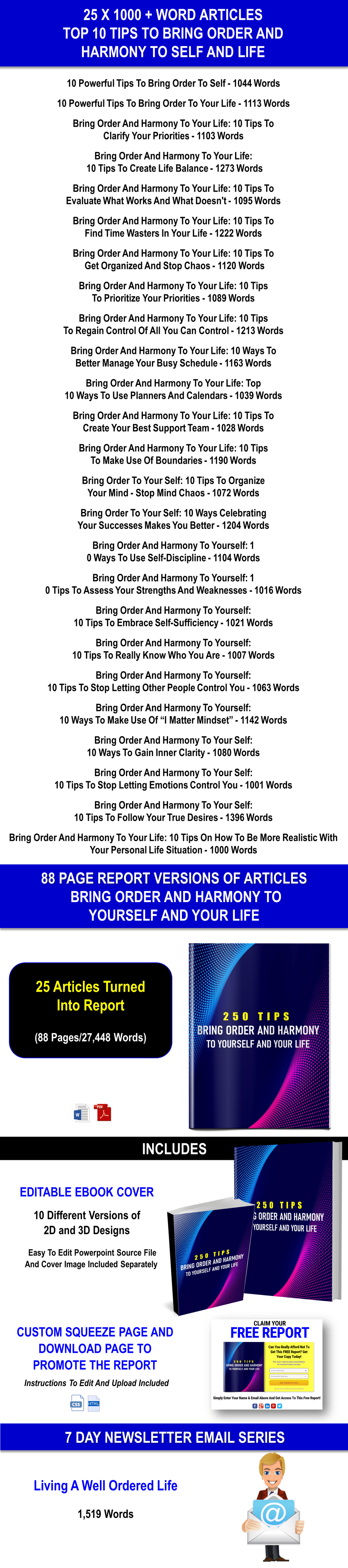 Bring Order And Harmony To Life And Self Content with PLR Rights