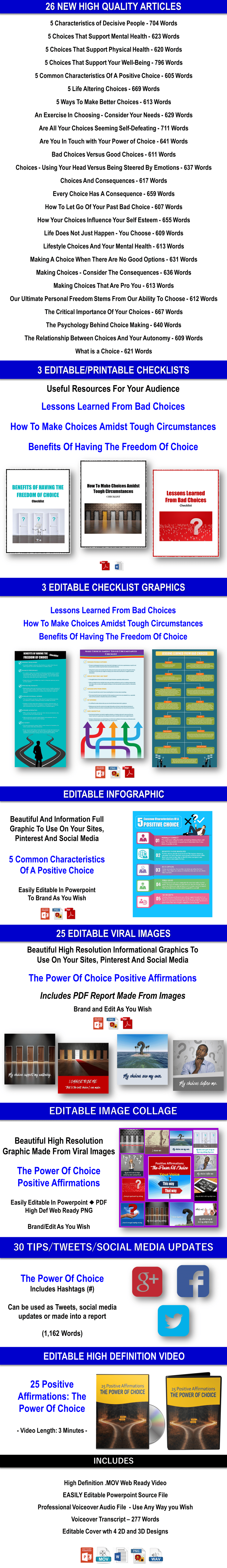The Power Of Choice Content Pack with PLR Rights