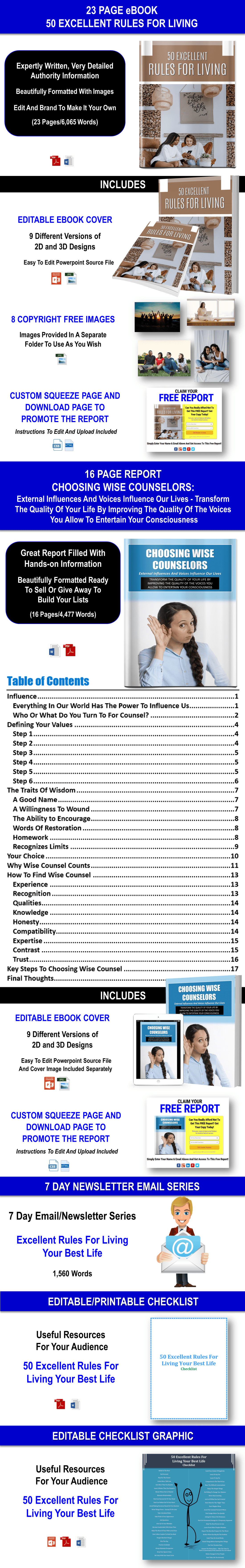 Rules for LIVING CONTENT PACK - PLR Rights