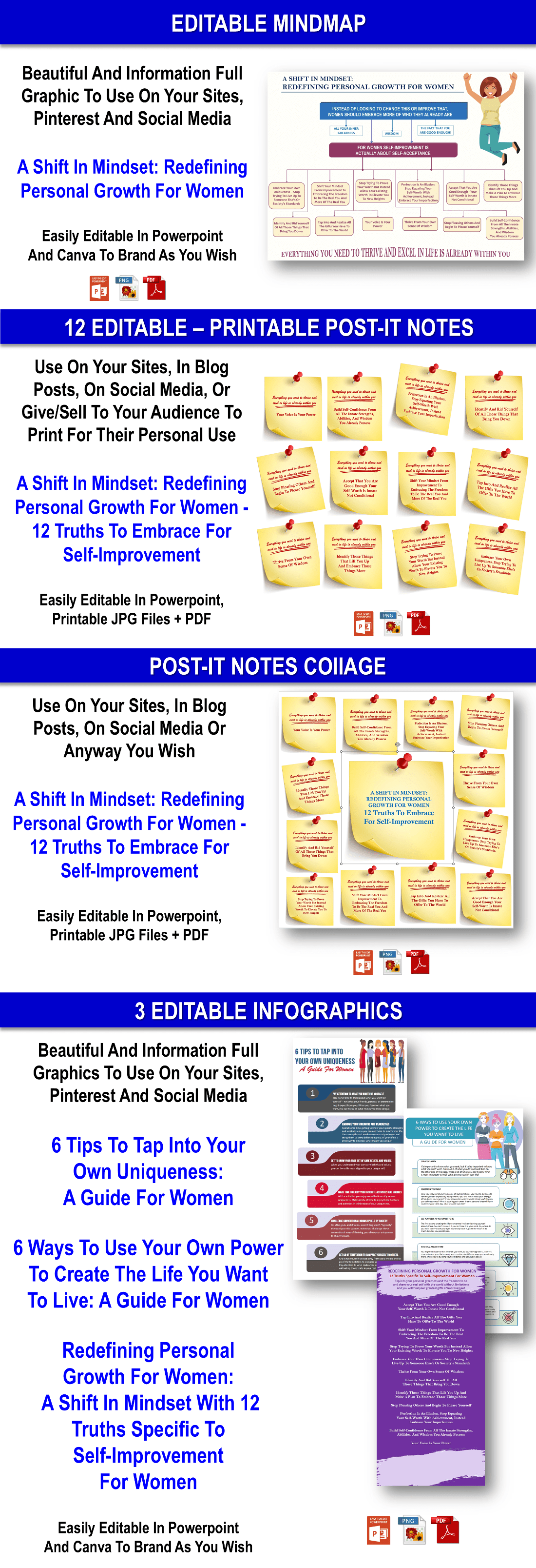 Redefining Personal Growth For Women – A Shift In Mindset With 12 Truths Specific To Self-Improvement For Women Content Pack With PLR Rights