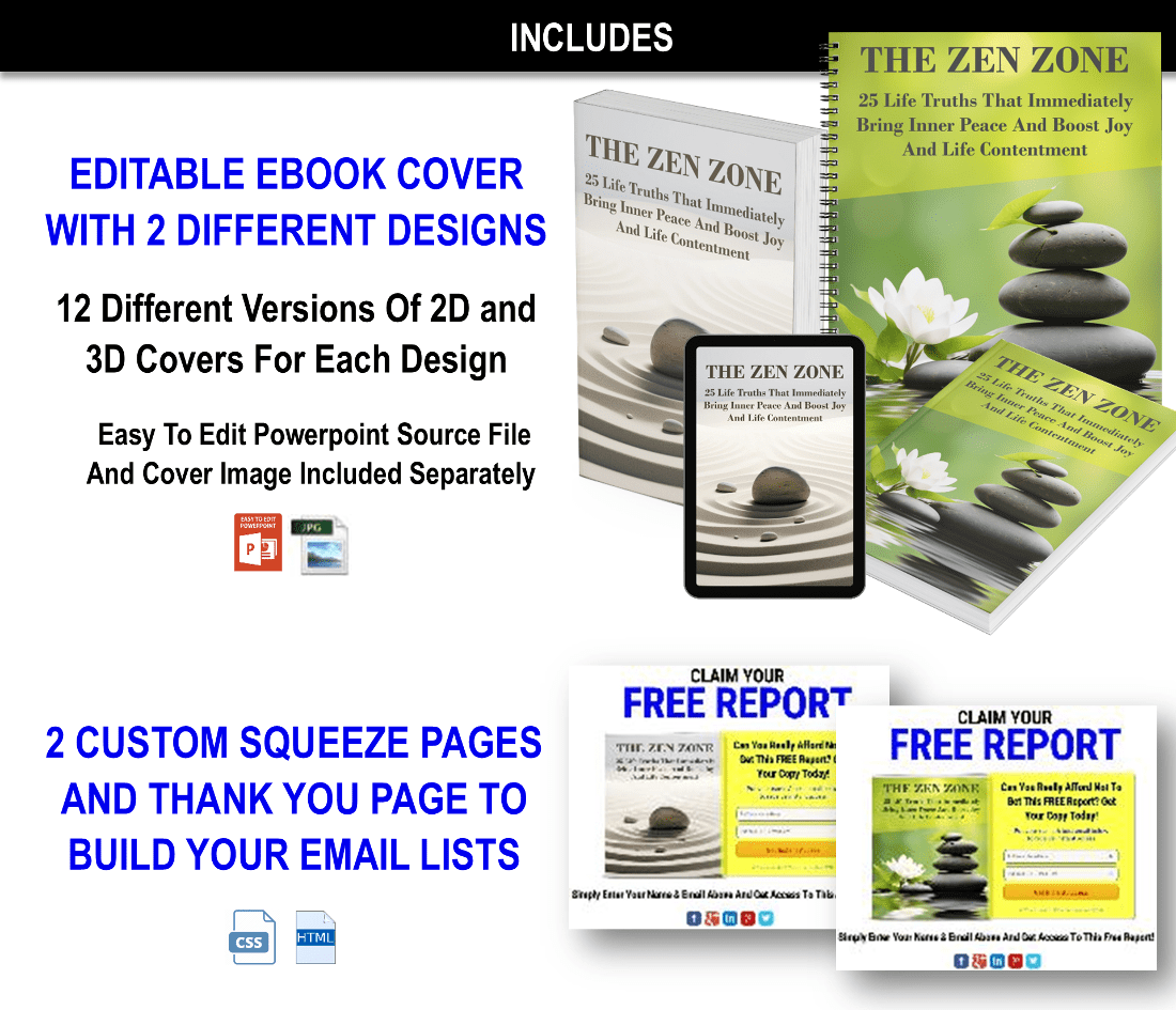 The Zen Zone - 25 Life Truths That Immediately Bring Inner Peace And Boost Joy And Life Contentment Content Pack with PLR Rights
