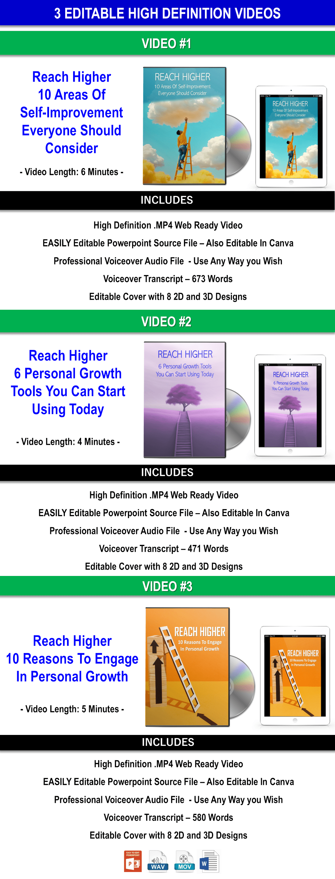 Reach Higher - 201 Ways To Engage In Personal Growth And Development Content With PLR Rights