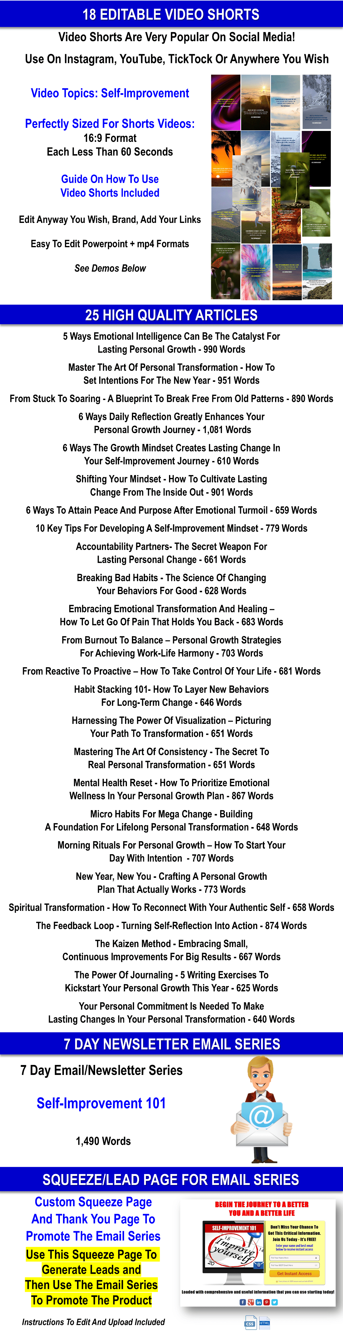 New Year, New You: Embrace Real Transformation With 300 Habits And Actions For Self-Improvement CONTENT PACK WITH PLR RIGHTS