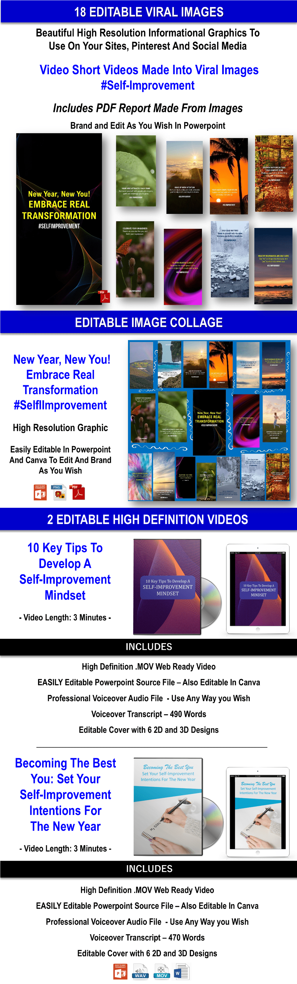 New Year, New You: Embrace Real Transformation With 300 Habits And Actions For Self-Improvement CONTENT PACK WITH PLR RIGHTS