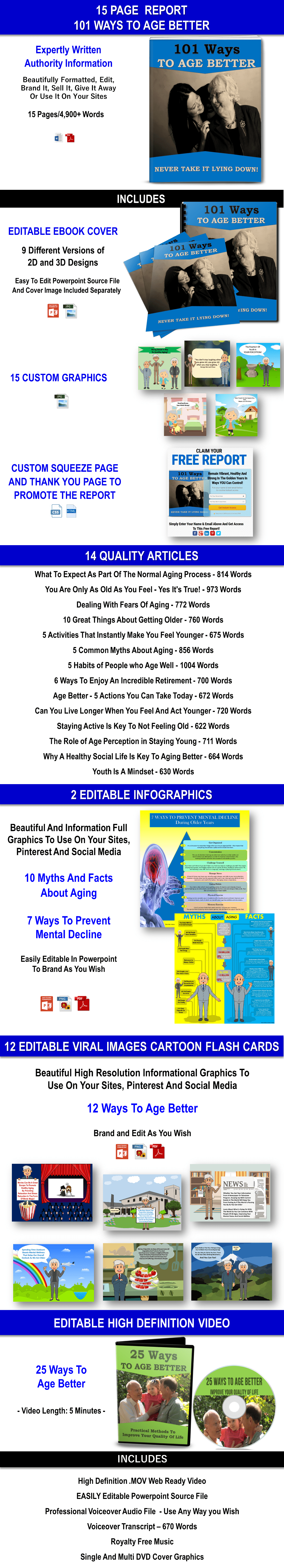 Redefine Aging – Adopt The Age Is Just A Number Mindset Giant Content Pack with PLR Rights