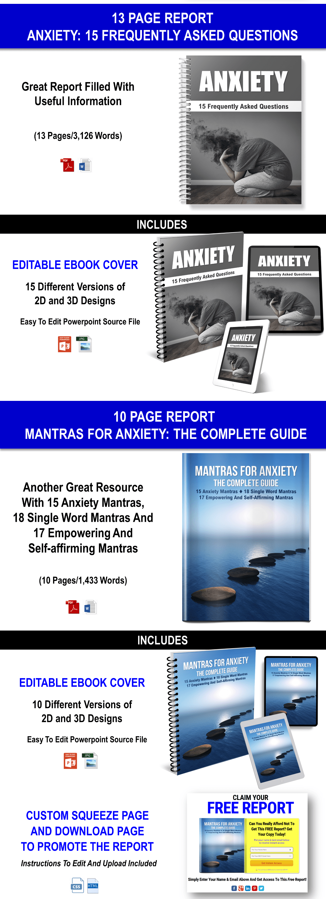 THE SELF HELP PATH FOR ANXIETY - 340 POSITIVE AFFIRMATIONS, GUIDED MEDITATIONS AND CALMING PROGRAMS Giant Content Pack with PLR Rights