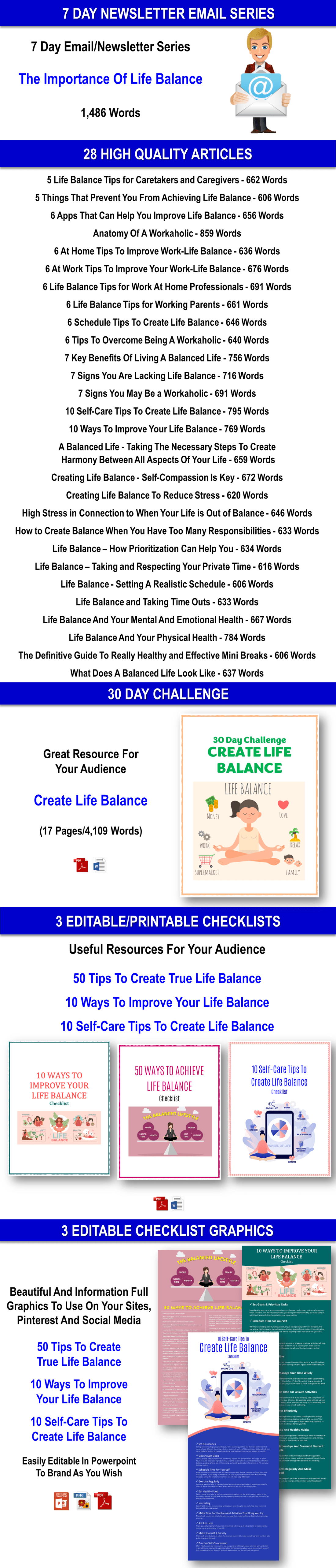 The Balanced Lifestyle - Create Harmony Between All Aspects Of Your Life Giant Content Pack PLR Rights
