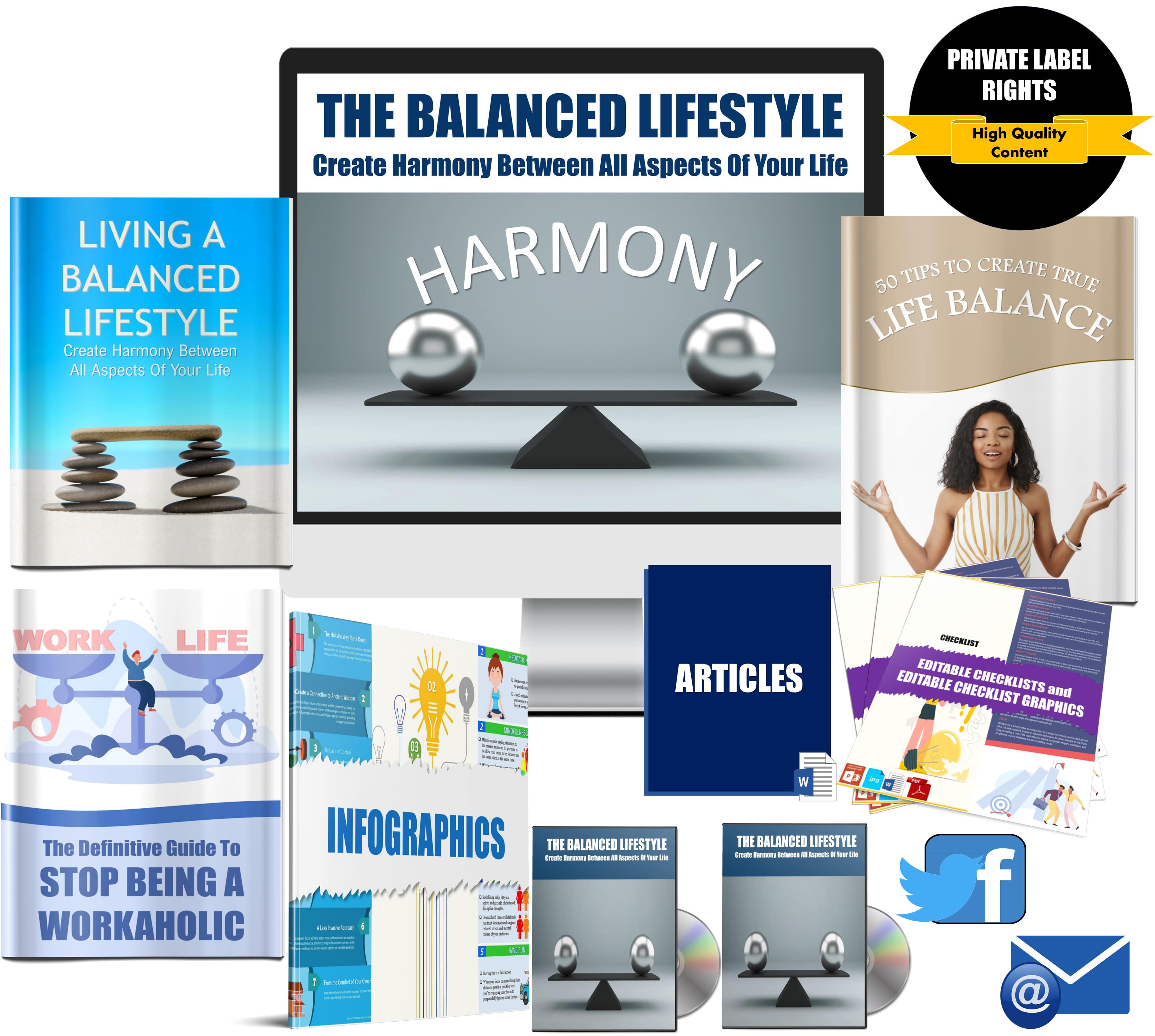 The Balanced Lifestyle - Create Harmony Between All Aspects Of Your Life Giant Content Pack PLR Rights