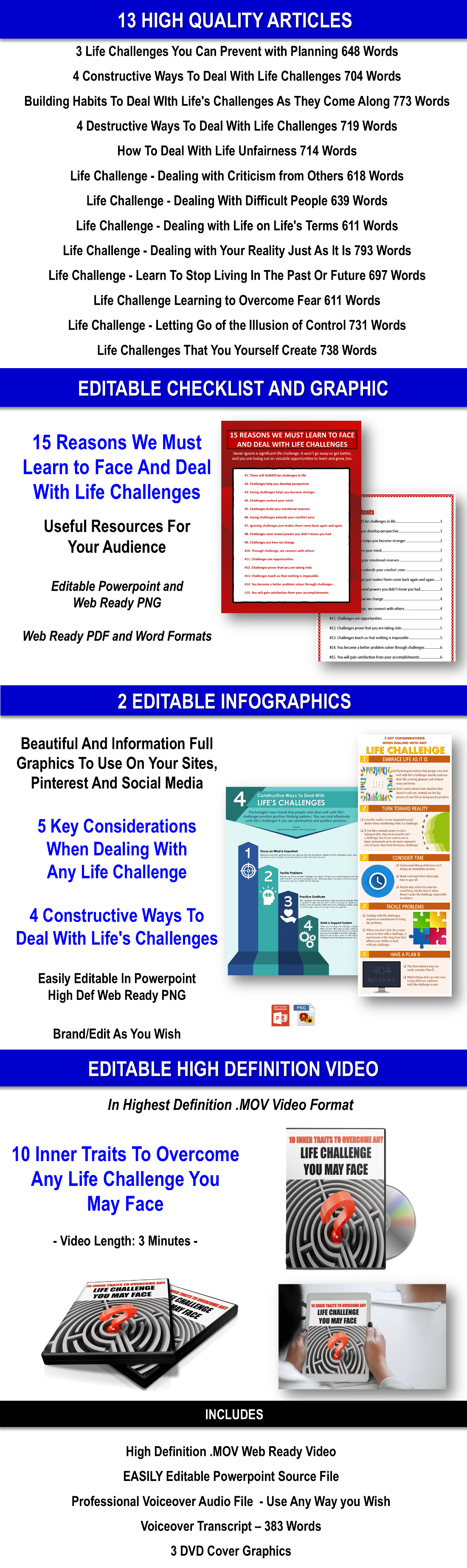 You’ve Got This! 350 Things To Tell Yourself And 200 + Action Steps When Facing 14 Challenging Life Events Content With PLR Rights