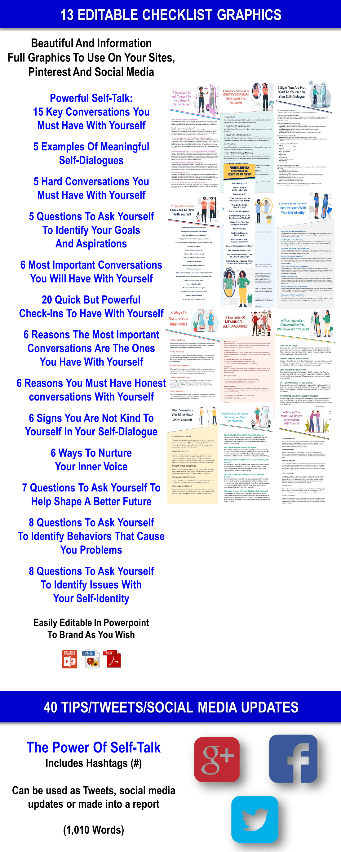 Power Self-Talk – 20 Key Conversations You Must Have With Yourself Content Pack with PLR Rights
