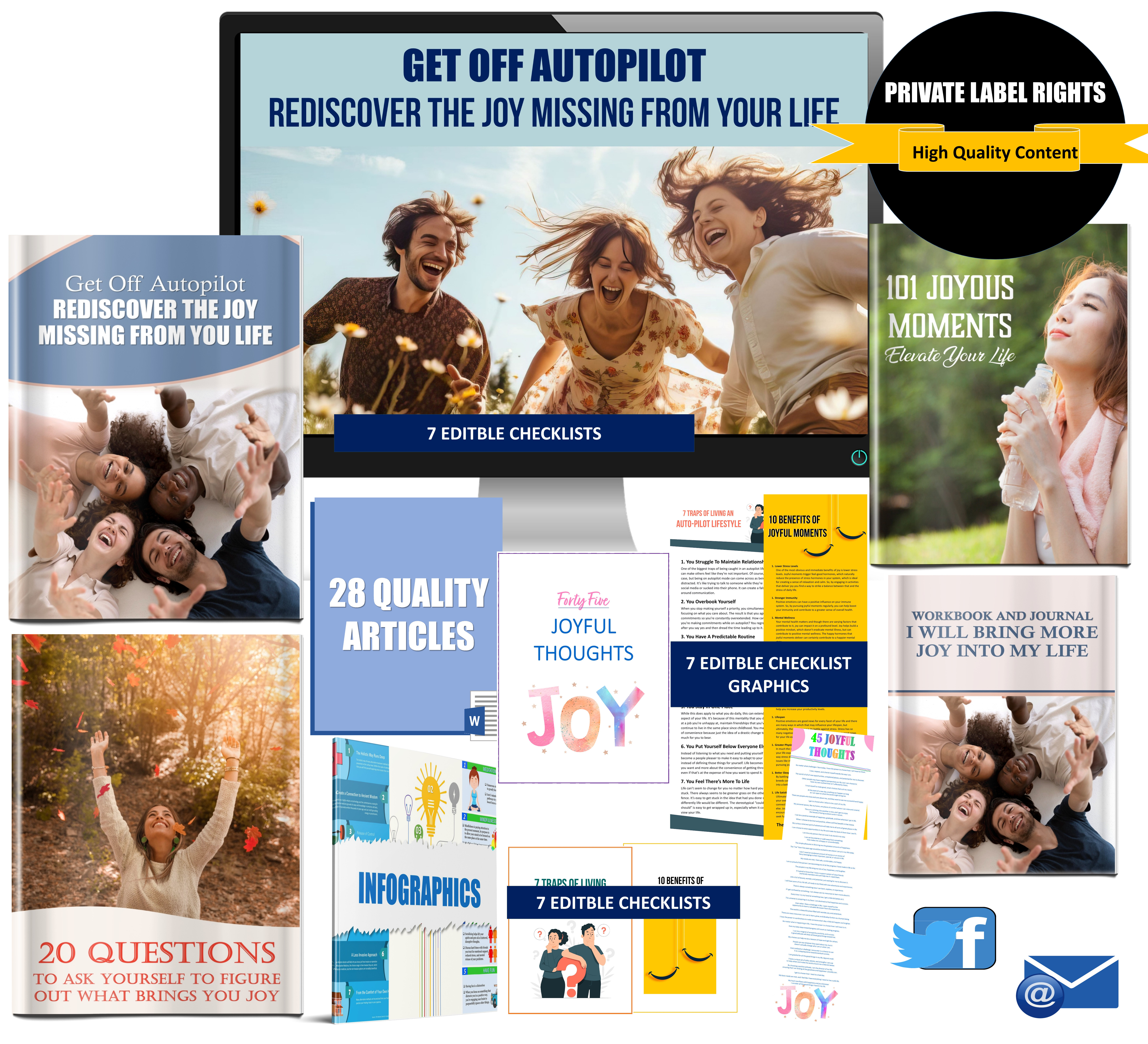 Get Off Autopilot - Rediscover The Joy Missing From Your Life Giant Content Pack with PLRLR Rights