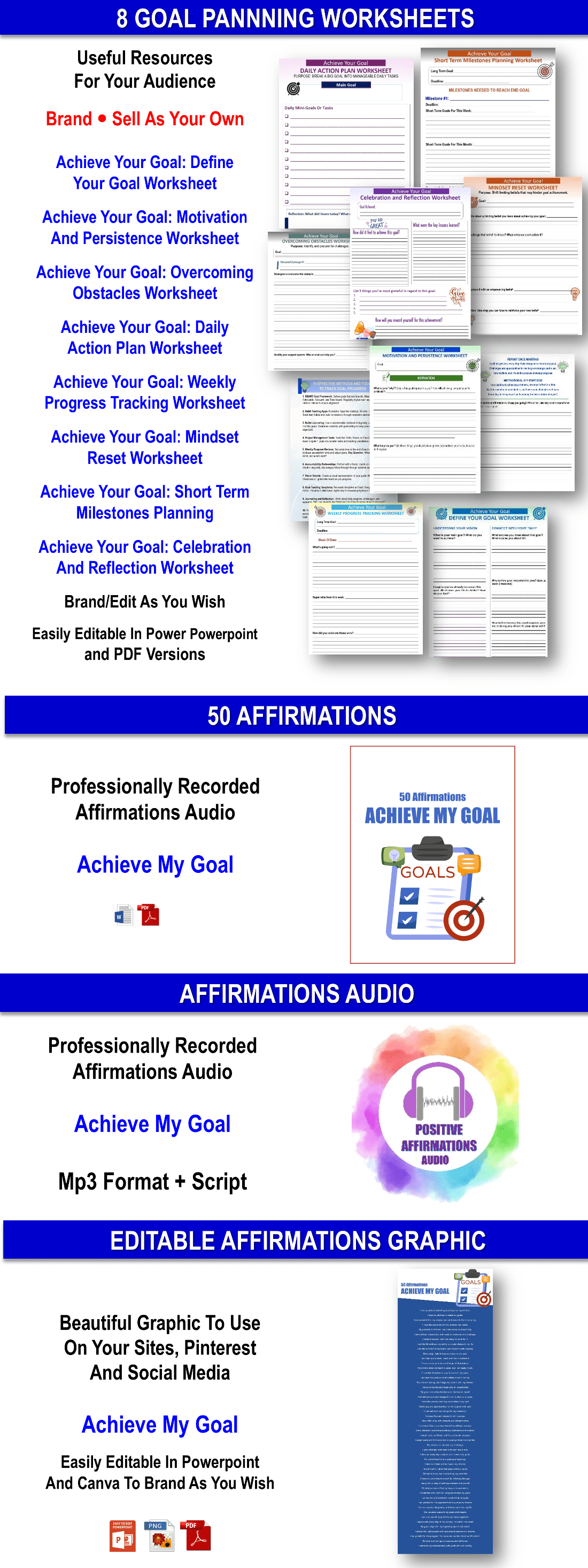 Dream It, Plan It, Do It! Setting Achievable Goals Toolkit Giant CONTENT PACK WITH PLR RIGHTS