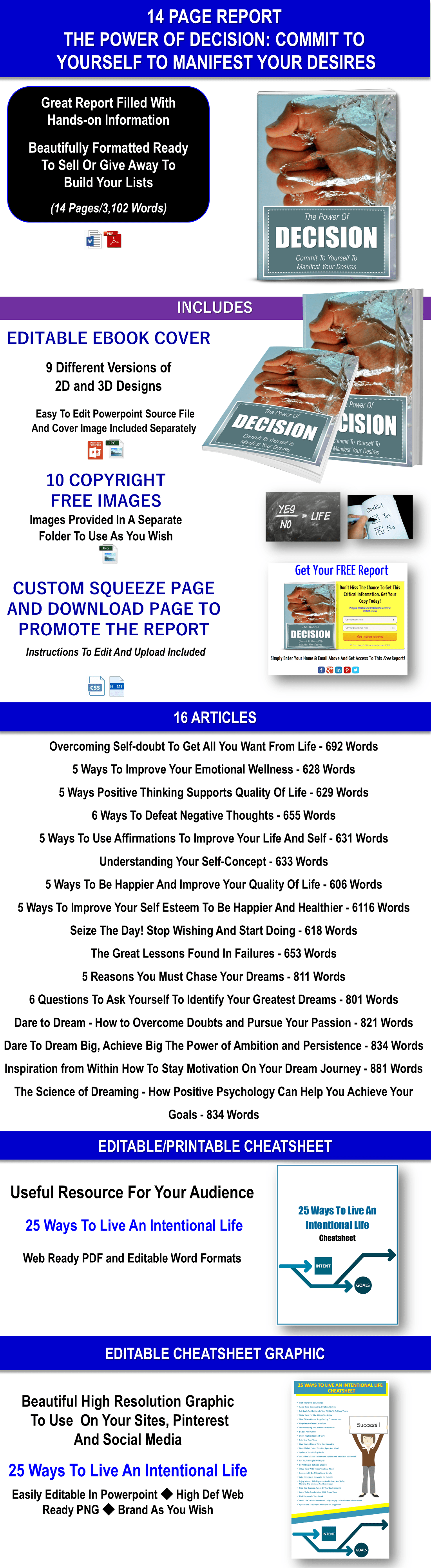 Dream It, Plan It, Do It! Setting Achievable Goals Toolkit Giant CONTENT PACK WITH PLR RIGHTS