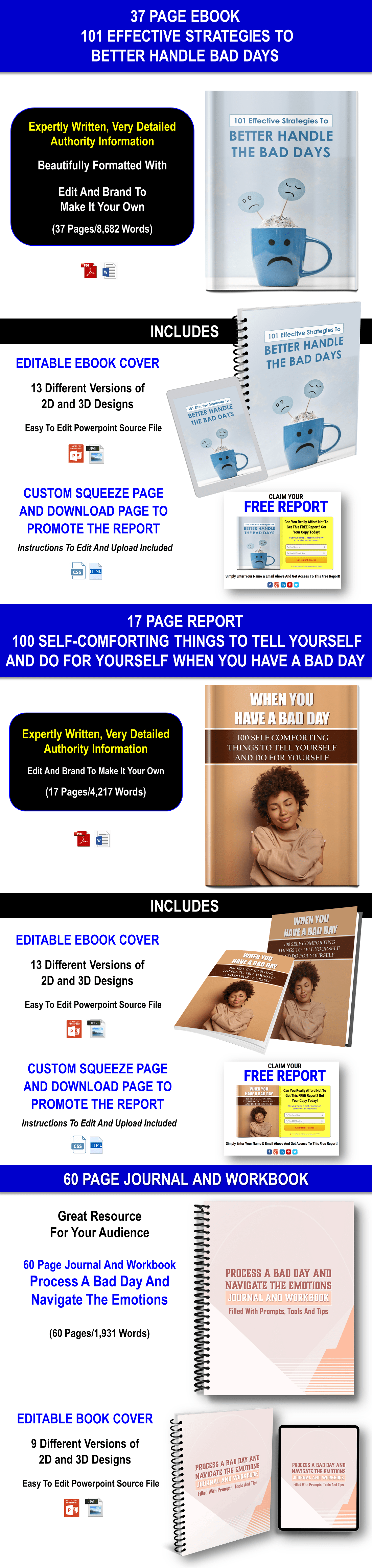 101 Effective Strategies To Better Handle Those Bad Days Content Pack with PLR Rights