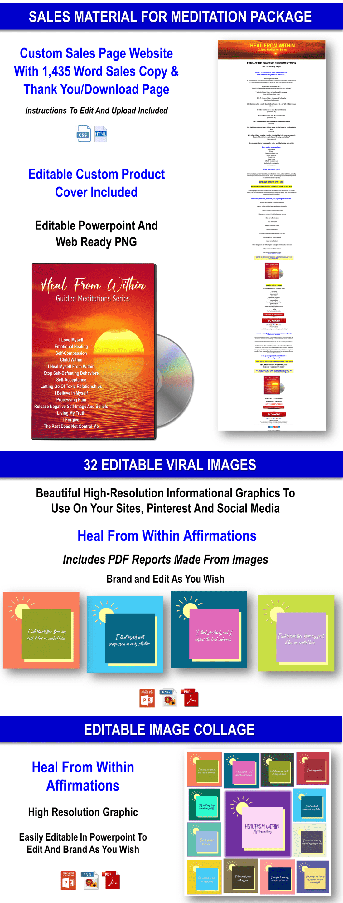 14 Guided Meditation Audios, Sales Materials + Private Label Rights