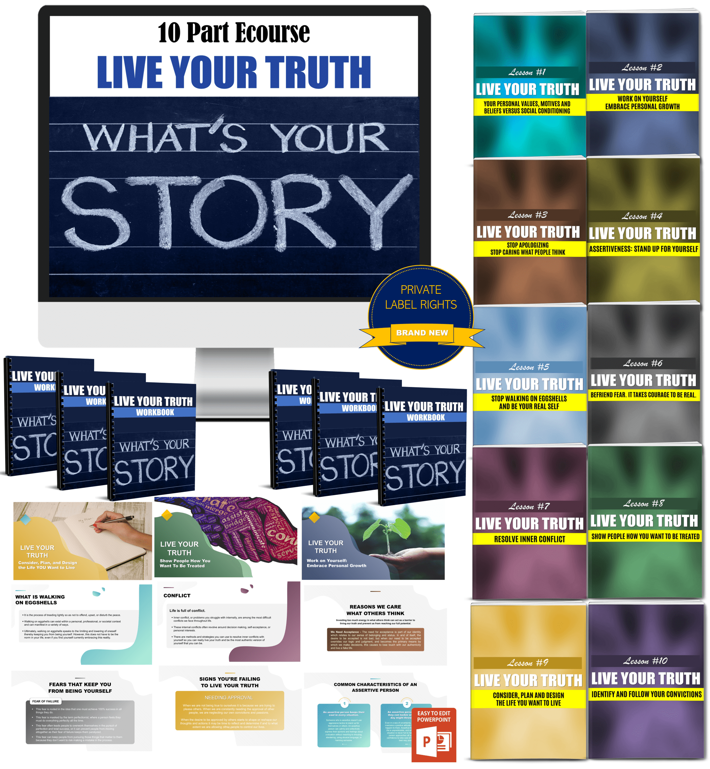 10 Part eCourse Live Your Truth Contett Pack With Private Label Rights