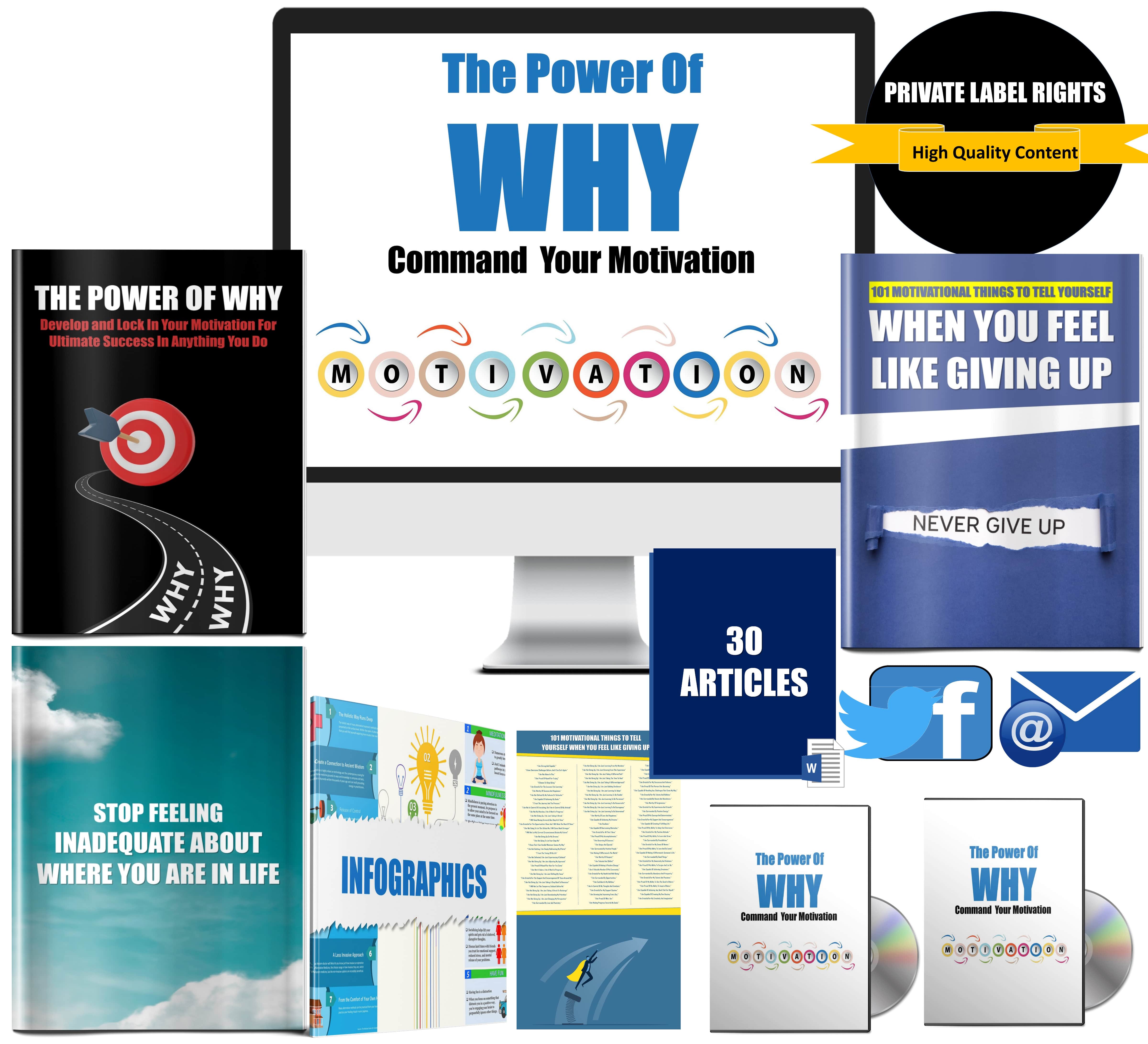 The Power Of Why: Command Your Motivation Giant PLR Giant Content Pack PLR Rights