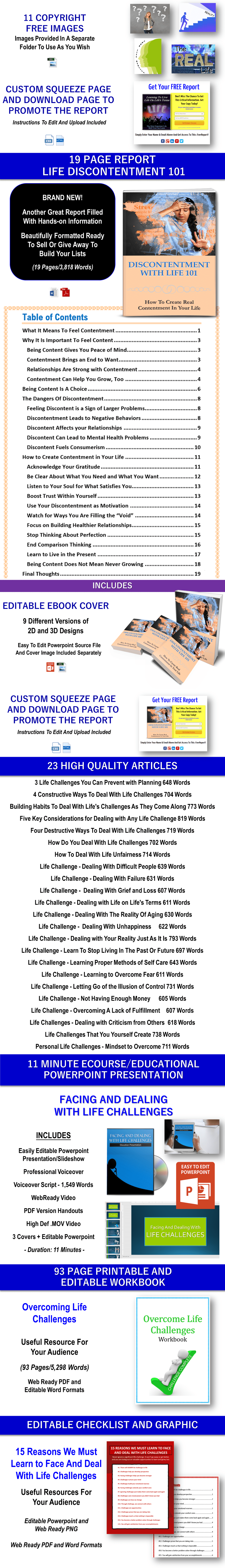 Overcome Life Challenges Reports, Articles PLR