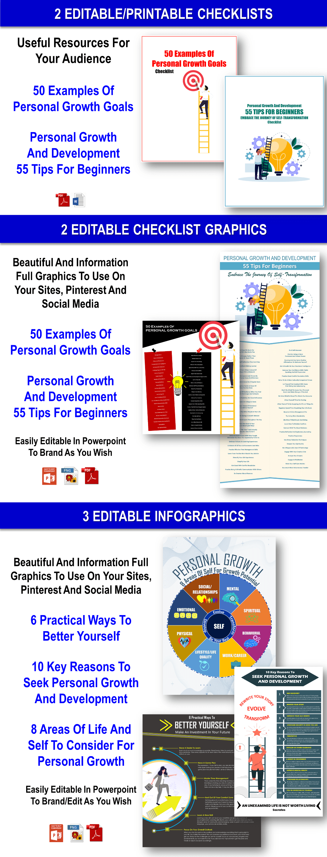 6 Lesson eCourse - Beginner's Guide To Personal Growth And Development Giant Content Pack with PLR Rights