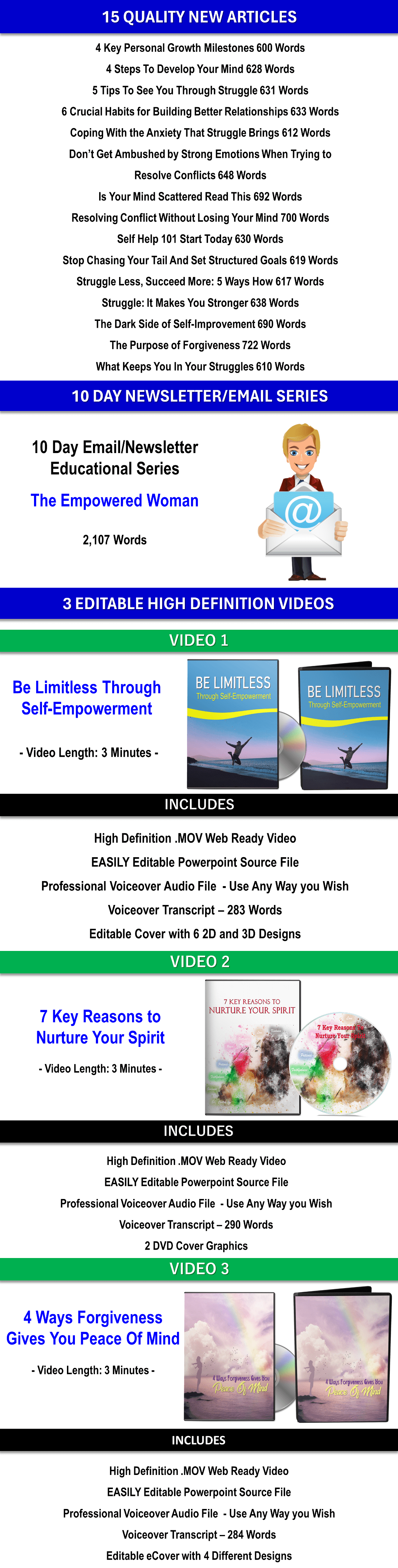 6 Lesson eCourse - Beginner's Guide To Personal Growth And Development Giant Content Pack with PLR Rights