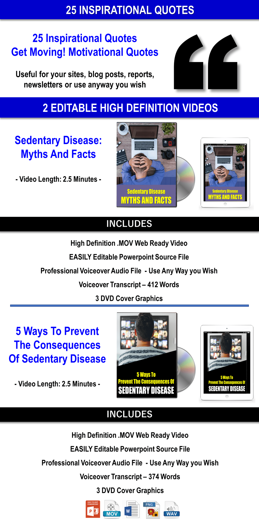 Sedentary Disease Content with PLR Rights