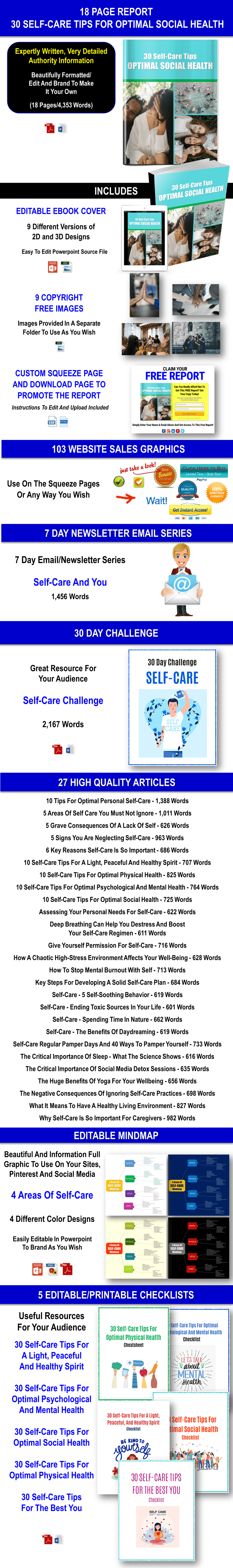 Holistic Self-Care For Mind, Body And Spirit Giant PLR