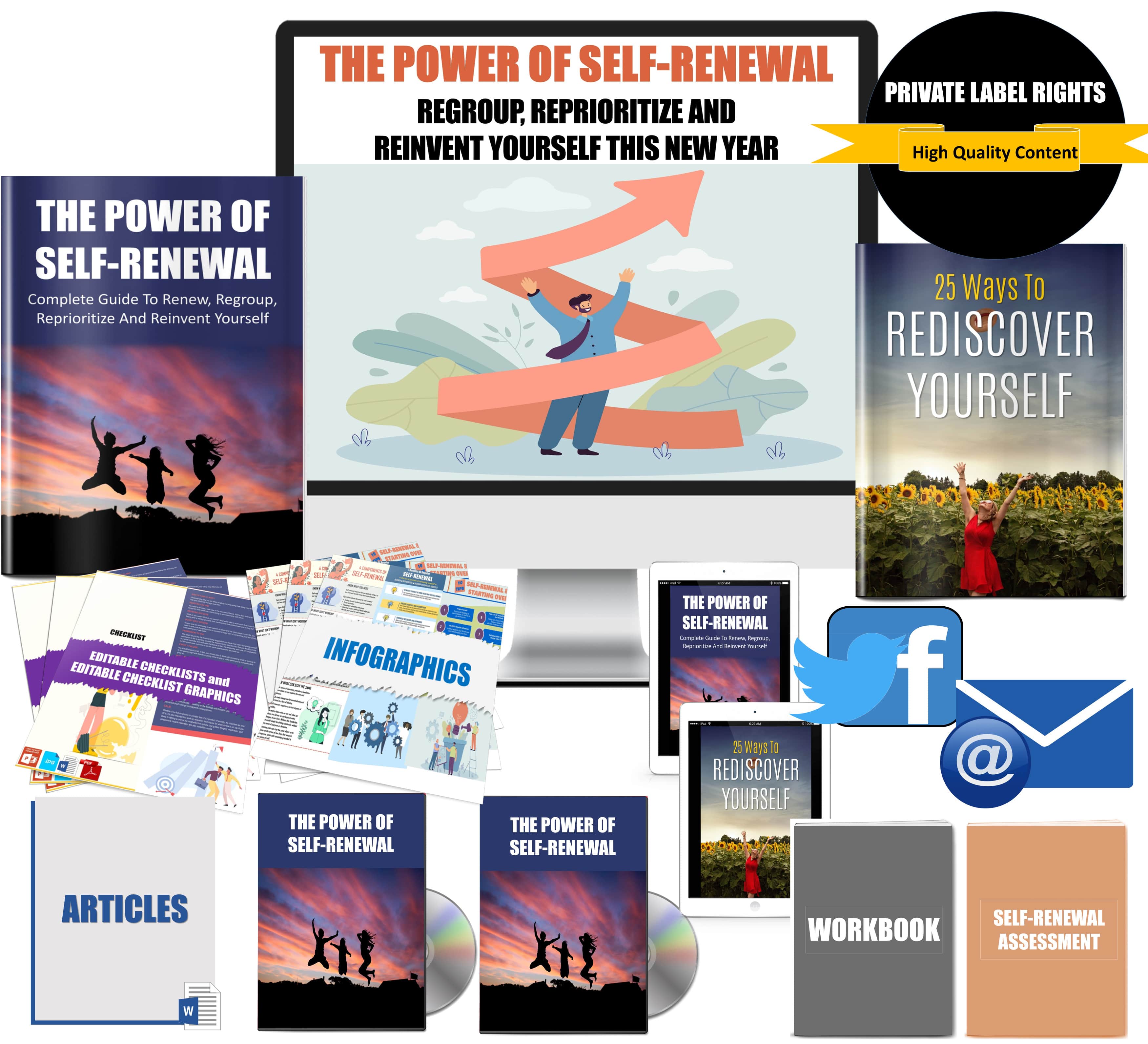 The Power Of Self-Renewal: Regroup, Reprioritize And Reinvent Yourself This New Year Giant Content Pack PLR Rights