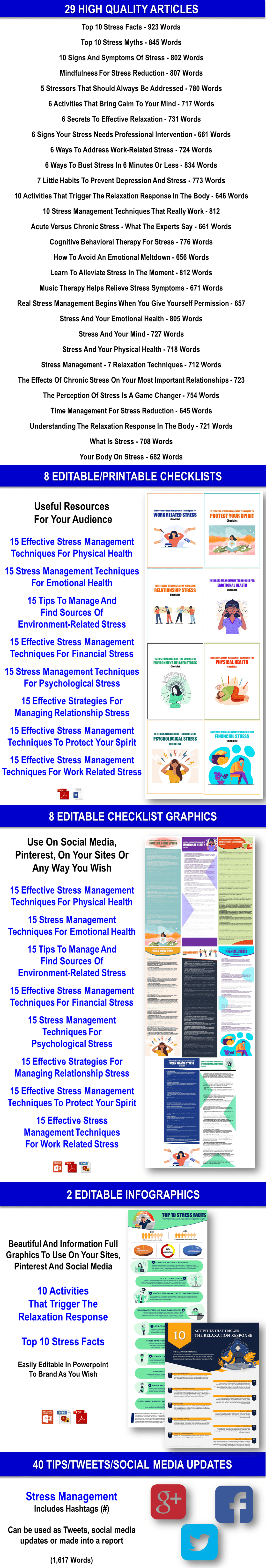 Whole Person Stress Management Blueprint: Managing Stress In All Areas Of Life And Self Giant Content Pack PLR Rights