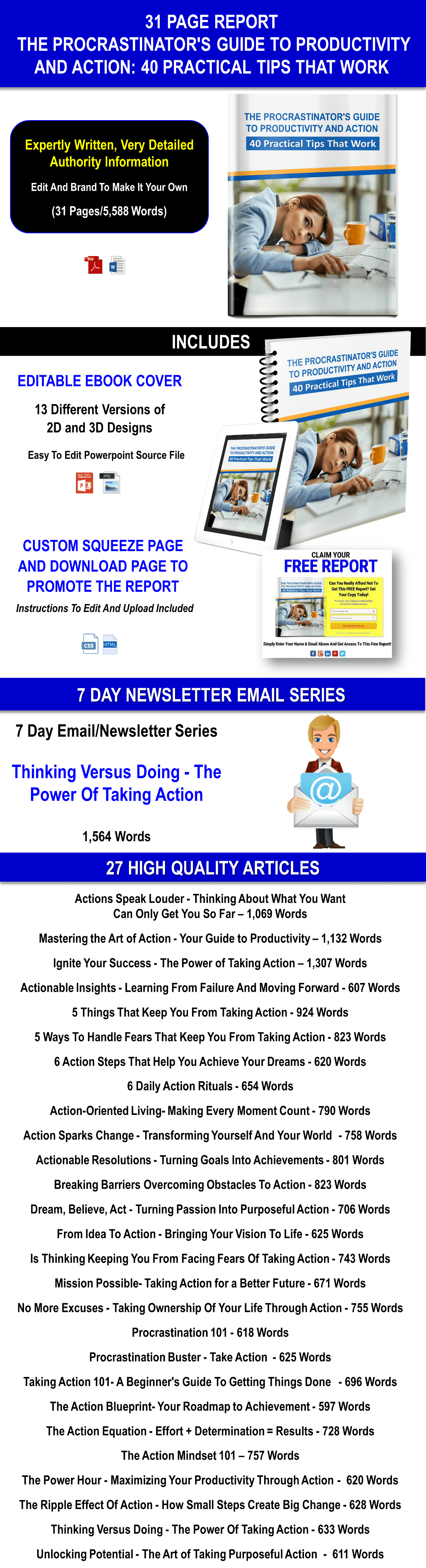 Mission Possible: Thinking Versus Doing – The Power Of Taking Action Content Pack with PLR Rights
