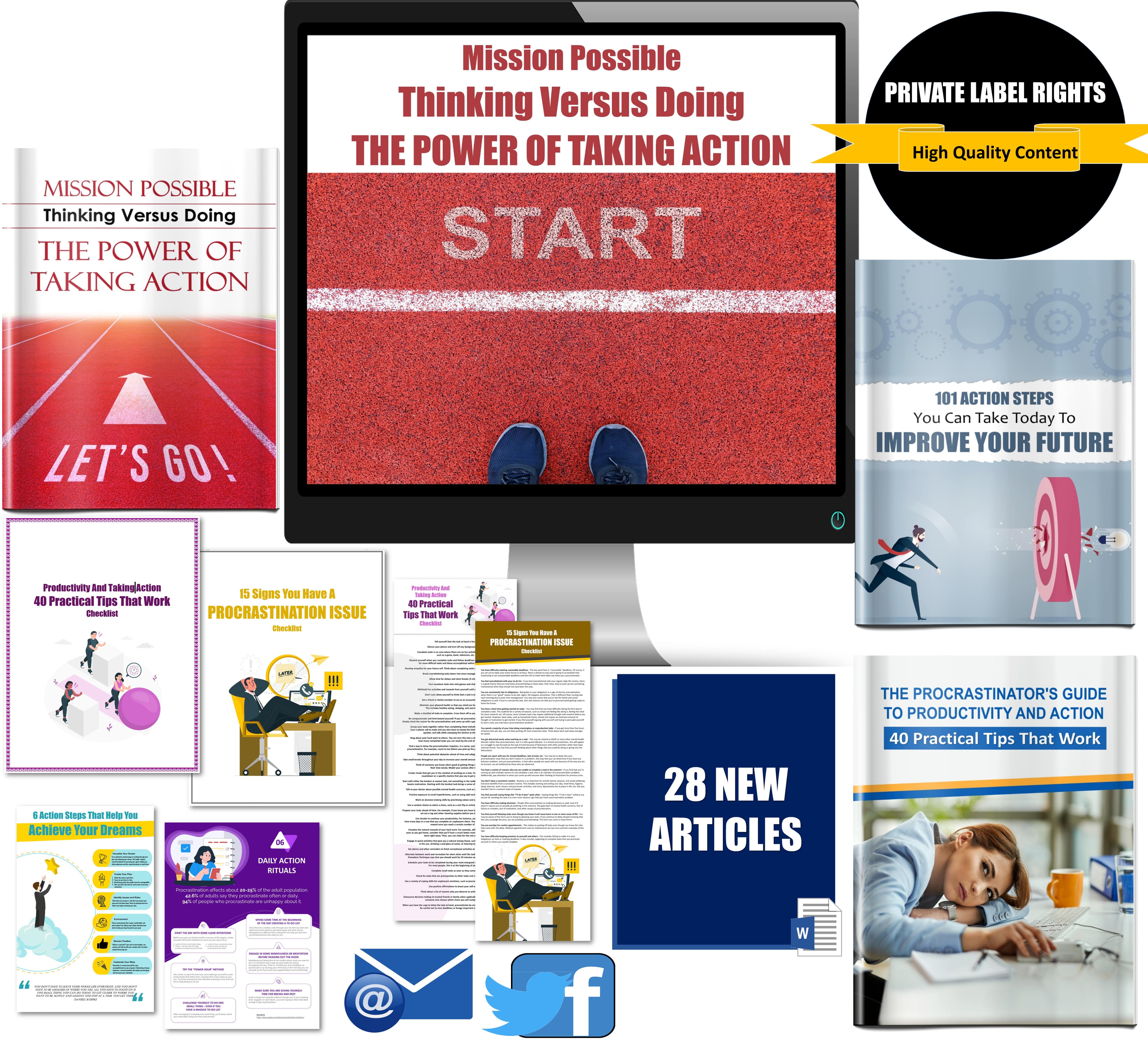 Mission Possible: Thinking Versus Doing – The Power Of Taking Action Content Pack with PLR Rights